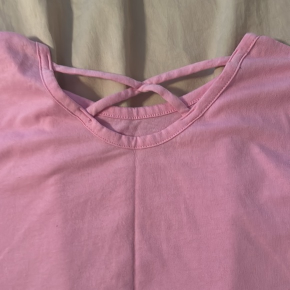 Bundle 3 for $15 Girls Old Navy XL pink tee with crisscross back - Picture 2 of 2